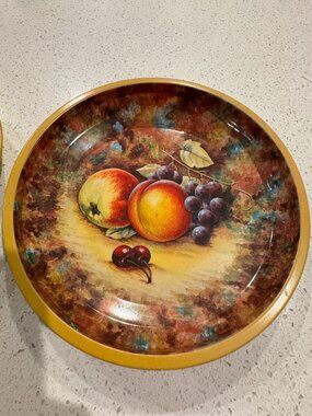 ✨ Vintage Daher Decorated Ware Fruit Plates – Set of 2 – Made in England ✨